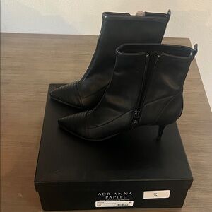 Adrianna Papell Helene Black Stretch Boots 7.5 NIB